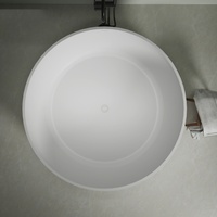 Baignoire autoportante de luxe en surface solide mate, en résine de pierre, pour projet hôtelier, design moderne, sur mesure
