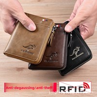 Dompet Pria PU Anti Maling dan Anti Demagnetisasi, Tempat Kartu Bergaya
