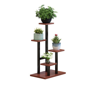 Grand support à fleurs en métal de style nordique à 4 niveaux, étagère intérieure/extérieure à revêtement en poudre pour plantes multiples, pour la maison et le jardin. - Product Image 1