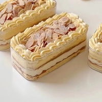 Contenants en plastique acrylique rectangulaires personnalisés pour dessert, gâteau, pudding, biscuit, tiramisu, bonbons, boîtes d'emballage