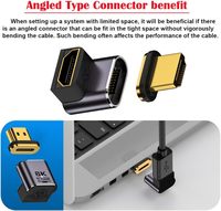 Adaptador HDMI magnético de 90 grados 8K macho a hembra 90 grados 4K 120Hz HDTV 2,1 proyector para ordenador portátil TV adaptador de uso de teléfono tipo C