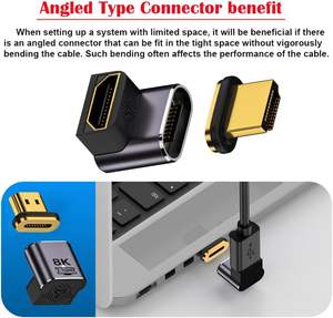 Adaptateur HDMI Magnétique Mâle à Femelle, 90 Degrés, 4K, 120Hz, HDTV 2.1, Adaptateur pour Ordinateur Portable, Type c, 8K - Product Image 4