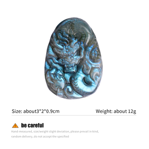 Estatuilla de cristal de labradorita tallada a mano talla de piedra Flash Natural para curación y exhibición de Feng Shui - Product Image 3