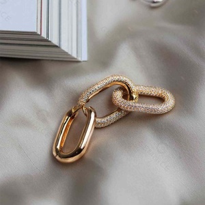 Gemnel Popular Minimalist 925 Sterling Silver Jewelry <strong>Gold</strong> Plated Big <strong>Hoop</strong> AAA+ Zircons Women Huggie <strong>Earring</strong> - Product Image 5