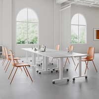 Table pliante OMNI moderne en acier inoxydable, gain de place, réglable, convertible, pour conférences et formations au bureau