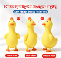 Nouveauté : Jouet à presser en forme de canard jaune, canardling souple et craquant, animal à pincer, jouet sensoriel anti-stress, cadeaux de fête