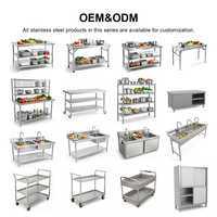 Wastafel Baja Tahan Karat Siap Pakai untuk Pesanan Besar, Ukuran Besar 304 201, Wastafel Dapur Komersial Industri Modern, Bak Ganda dari Baja Tahan Karat