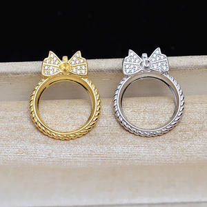 Colgante de Plata S925 con Lazo, Perla de Mármol de 16 mm, Accesorios para DIY, Bandeja Vacía, Componentes y Fornituras de Joyería Semiterminadas 5291 - Product Image 3