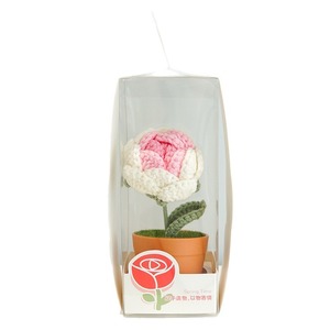Rosa de ganchillo creativa personalizada en maceta, producto tejido a mano, flor simulada para decoración de escritorio, set de regalo para profesores en caja para días festivos. - Product Image 4