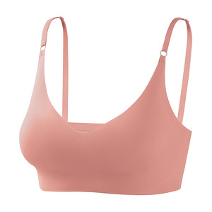 Sujetador Deportivo Cómodo y Sexy para Mujer, Ropa Interior de Nailon sin Costuras con Tirantes Fruncidos y Diseño Transpirable, sin Varillas - Product Image 5