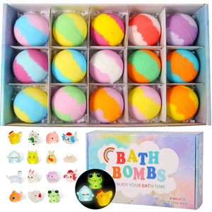 Juego de Regalo de Bombas de Baño para Niños con Juguetes Sorpresa en su Interior, Bombas de Baño Efervescentes Flotantes con Logotipo Personalizado OEM ODM - Product Image 2
