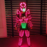 Costume d'armure lumineuse LED colorée de chevalier-errant pour bar, scène KTV, performance en boîte de nuit, usage commercial