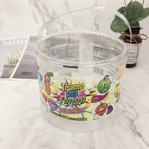 Plastic Small Bucket Container Food Packaging Customizable Pattern with Lid Casual Food Bucket