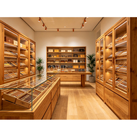 Fournisseur d'usine : Vitrine humidor à cigares commerciale à double porte avec éclairage LED, personnalisable