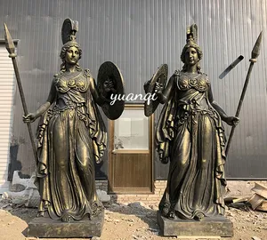 Hochwertige Metall Handwerk lebensgroße Bronze römische Krieger Statue