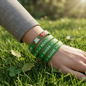 <span class=keywords><strong>Bracelet</strong></span> en silicone personnalisé imprimé CMJN, vert et rouge Sénégal, <span class=keywords><strong>pour</strong></span> promotion d'événements (vente en gros) - Product Image 6