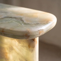 Table console moderne minimaliste en onyx vert, finition polie, table rectangulaire pour meubles de couloir, espace de villa