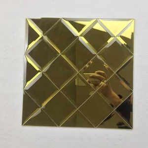 Venta al por mayor <span class=keywords><strong>de</strong></span> lujo teñido biselado 30cm * 30cm cuadrado espejo <span class=keywords><strong>de</strong></span> cristal mosaico azulejos artesanía pegatinas - Product Image 6