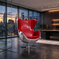 Chaise en Aluminium d'aviation spitfire wing back, chaises de bureau pivotantes en cuir véritable rustique vieilli, chaises de salon d'hôtel