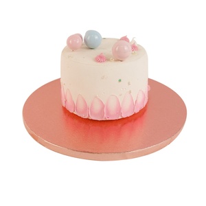 Base Redonda para Pastel con Patrón Texturizado y Exquisito Tambor para Pastel en Oro Rosa - Product Image 4