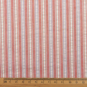 China personalizado ligero 55% algodón 45% poliéster rojo y blanco raya burbuja tela para Vestido camisero - Product Image 6