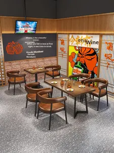 Tables de restaurant commerciales de style industriel Pot à <span class=keywords><strong>café</strong></span> Barbecue Lait Thé Bar Chaise Combinaison Musique pour salle à manger Bar - Product Image 3