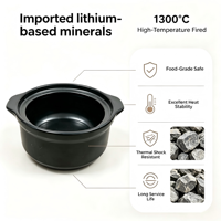 Casserole en céramique de style chinois durable et écologique 2L noire, compatible induction et gaz, résistante aux hautes températures et au cuisson à sec, antiadhésive