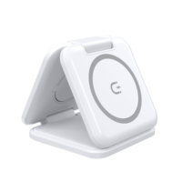 Chargeur sans fil magnétique 3 en 1 pliable 15W pour téléphone, montre et écouteurs, support de charge compact et portable pour les voyages et le bureau