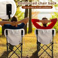 Chaise de camping pliante portable en acier et tissu Oxford, tabouret de camping à dossier bas pour la pêche en extérieur, la vente de rue, les voyages et le camping