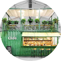 2025 moderne préfabriqué mobile Pop Up Drive Thru Fast Food Shipping Container Ice Cream Coffee Shop Store à vendre