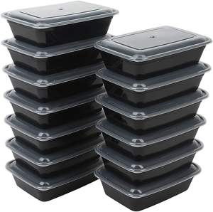 Food Grade Plastic PP 2 Compartment Food Container With Lid American 6828 Disposable Takeaway <b>Lunch</b> <b>Box</b> - Product Image 1