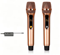 Microphone sans fil professionnel UHF double canal rechargeable avec 50 fréquences réglables pour scène, karaoké et fêtes