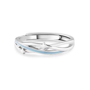 Anillos De Pareja Silver Plated Zircon Four-leaf Clover <b>Couple</b> <b>Rings</b> Glow in Dark Luminous Adjustable Open <b>Ring</b> Wedding Band - Product Image 5