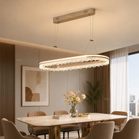 Gözyaşı Damlası Kristal Saçaklı Oval Sarkıt Lamba İki Sıralı Yönlü Damlacıklar Altın Halka Üstlü LED Şerit Sıcak Işık Şampanya Kaplama Modern