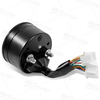 MrGauge Pengukur Dasbor Digital Sepeda Motor 12000RPM Speedometer Odometer Tachometer dengan Tampilan Gigi Bahan Bakar 12V Universal