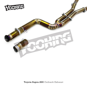 YD Gold Titanium Valvetronic Catback pour <span class=keywords><strong>Toyota</strong></span> <span class=keywords><strong>SUPRA</strong></span> A90/A91 <span class=keywords><strong>MK4</strong></span>/MK5 3.0T 2019-2024 Système d'échappement avec système de télécommande - Product Image 3