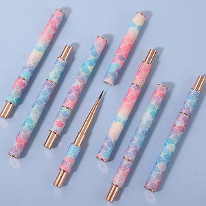 Kit de pinceaux professionnels pour nail art avec manche dégradé effet écaille de poisson, pour gel UV, estompage, liner et peinture, pour manucure en salon - Product Image 6