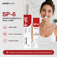 Dentifrice Probiotique OEM SP6 Solution Blanchissante et Éclaircissante Anti-Plaque Menthe Rafraîchissante Fabrication Professionnelle