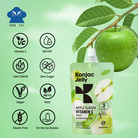 Complément alimentaire sain à base de vitamine C, sans gras, sans sucre, végétalien, faible en calories, saveur fruitée de pomme, gelée de konjac en sachet