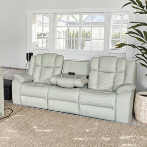 Conjunto de Sillones Reclinables Eléctricos de Cuero Premium <span class=keywords><strong>Frank</strong></span> Exclusive con Carga Inalámbrica para una Sala de Estar Elegante - Product Image 3