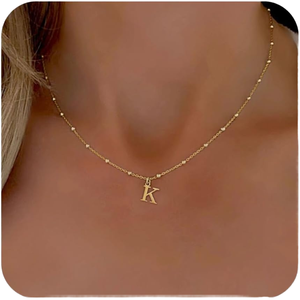 Collier De Amo <span class=keywords><strong>Sara</strong></span> avec initiales pour femmes Pendentif A-Z délicat avec plaqué or Colliers de noms personnalisés tendance Bijoux cadeaux - Product Image 1