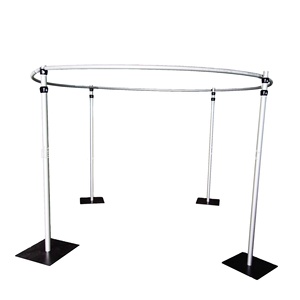 Janelove tùy chỉnh đám cưới Backdrop Rèm đứng Vòng Tròn Ống treo lên cho tường Nhôm Tự làm ống 3m x 3m treo lên có thể điều chỉnh Backdrop - Product Image 2