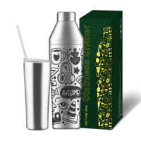 750ml Boston Shaker Laser logo Personnalisé Haute Quantité Bar Barman Secouant Pondéré En Acier Inoxydable 25oz Cocktail Shaker
