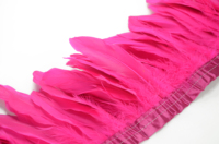 15-20cm néon jaune prix compétitif fait à la main oie Nagorie plume Strung frange 5-8 ''pour la décoration de fête de carnaval