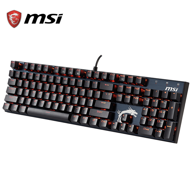 MSI VIGOR GK50S Red Backlight Mechanical Feel Gaming Keyboard with 104 Keys