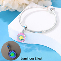 Prix de gros : Pendentif coquillage lumineux dégradé, perle cœur, tube émaillé luminescent avec attache pour les distributeurs transfrontaliers de bijoux de plage