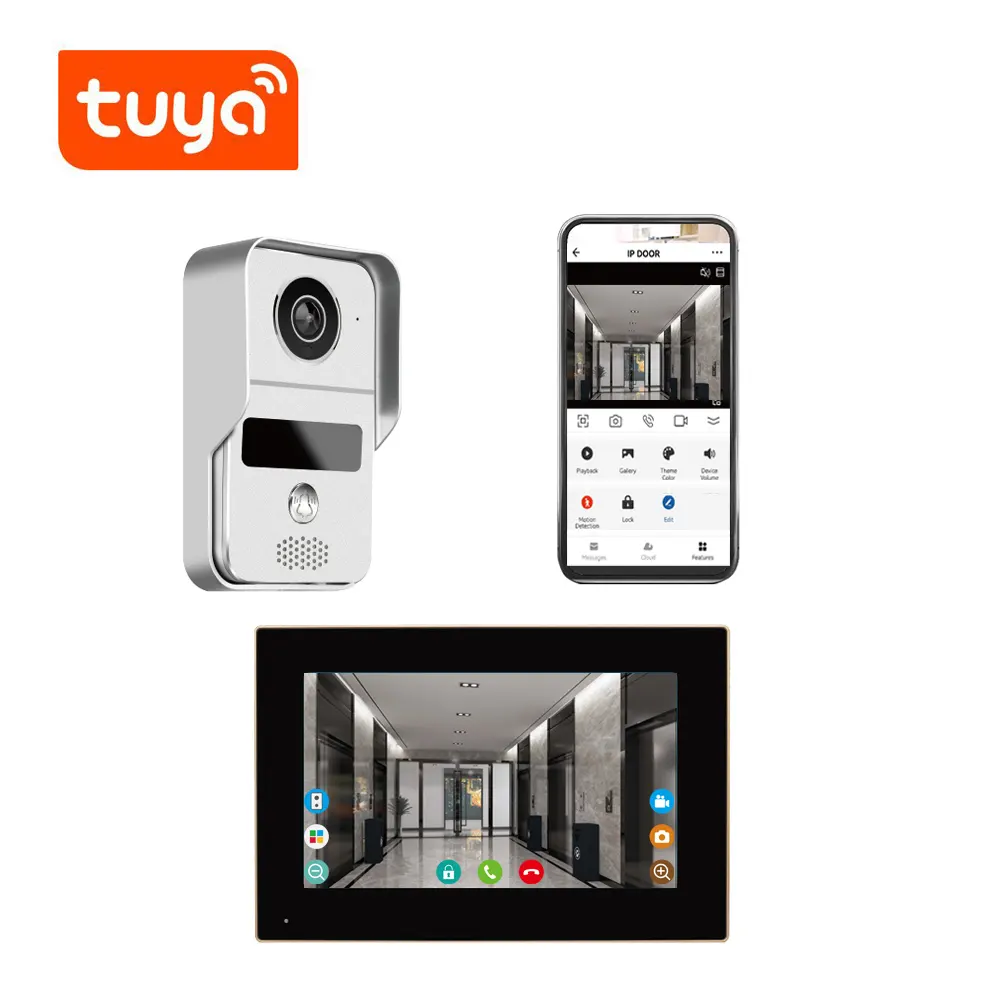 1080จุด Tuya WIFI สมาร์ทวิดีโอออดกล้องอินเตอร์คอมวิดีโอไร้สายสำหรับการรักษาความปลอดภัยบ้าน Tuya กริ่งประตู
