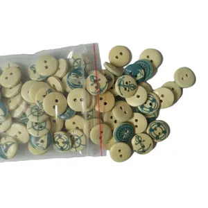 Pittura casuale mista bottoni rotondi in legno a 2 fori per cucire