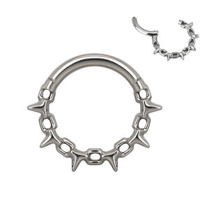 Wholesale Titanium Fine Body Jewelry Fashion Segment Hinged Earring with Zircon ASTM F136 Piercings <b>Hoop</b> <b>Ring</b> for Weddings - Product Image 5