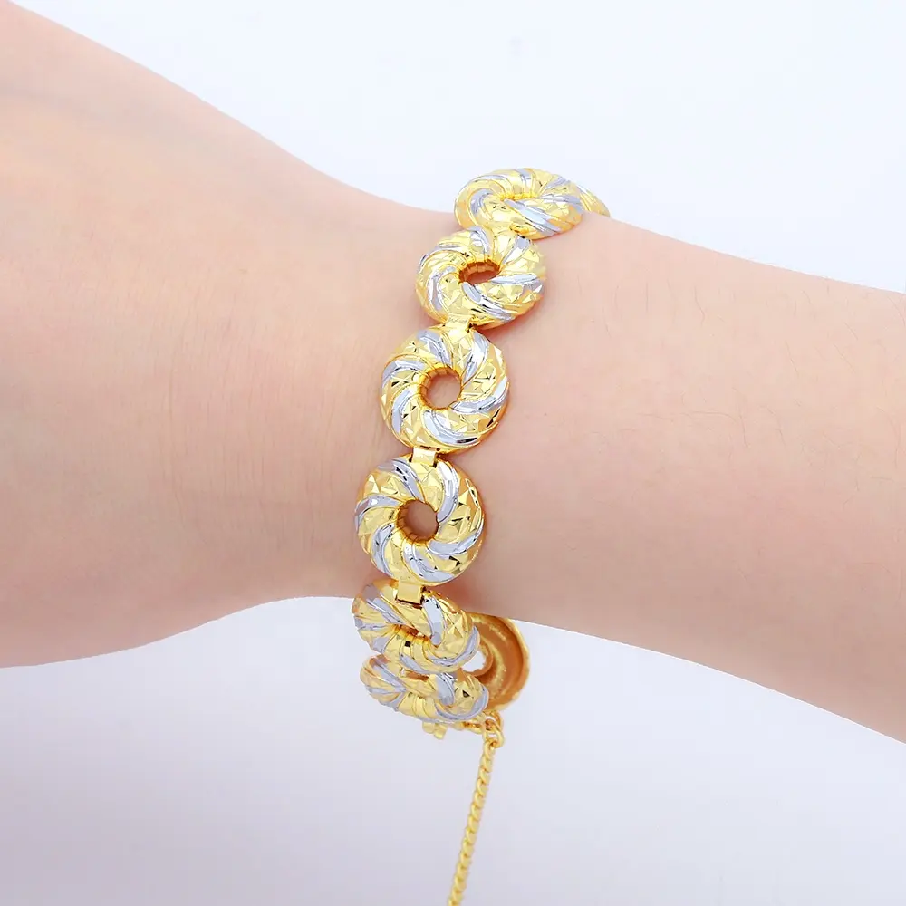 JXX new circle design fashion ottone placcato oro set di gioielli bracciale collana ciondolo set di gioielli per le donne